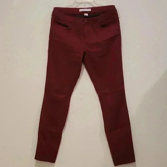 Blue Topaz Skinny Jeans Burgundy Size 9/10 - Picture 1 of 8